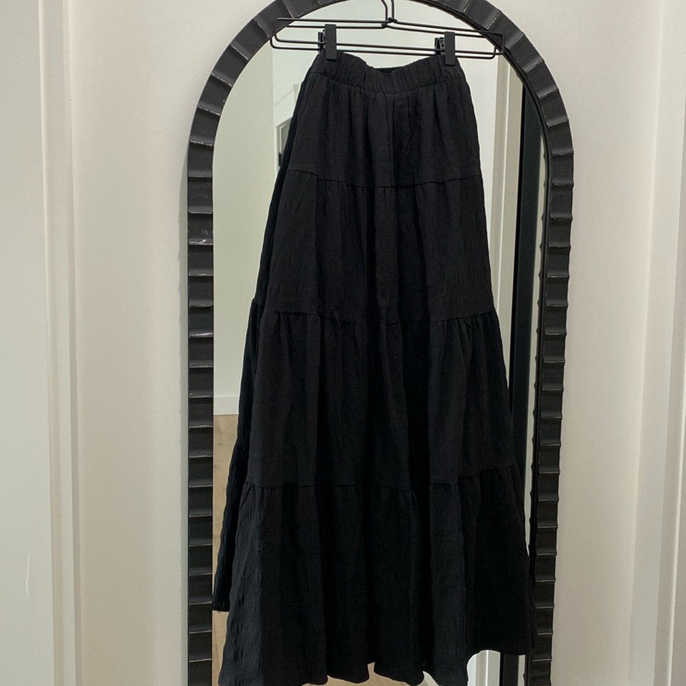 Black Tier Maxi Skirt